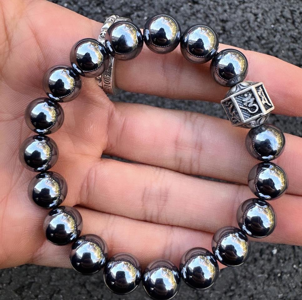 천연 테라헤르츠  925실버 불교팔찌(무료배송)