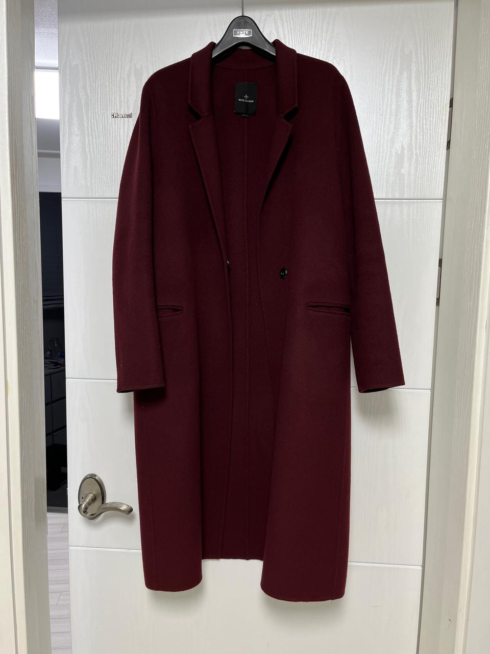 (F) 여성 울100 핸드메이드 맥시 싱글 코트