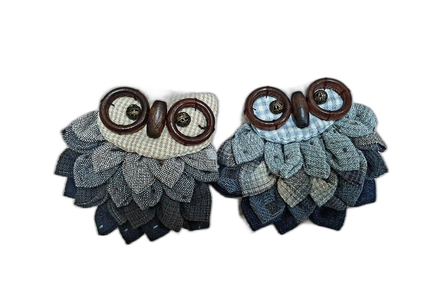 부엉이 브로치 세트