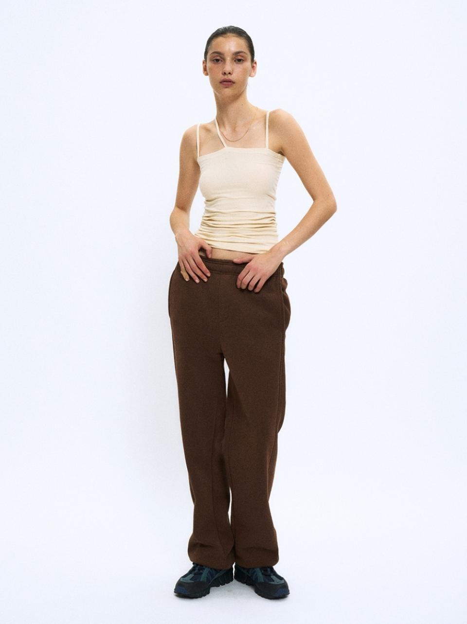 파르티멘토우먼  와이드 스웻팬츠_브라운M