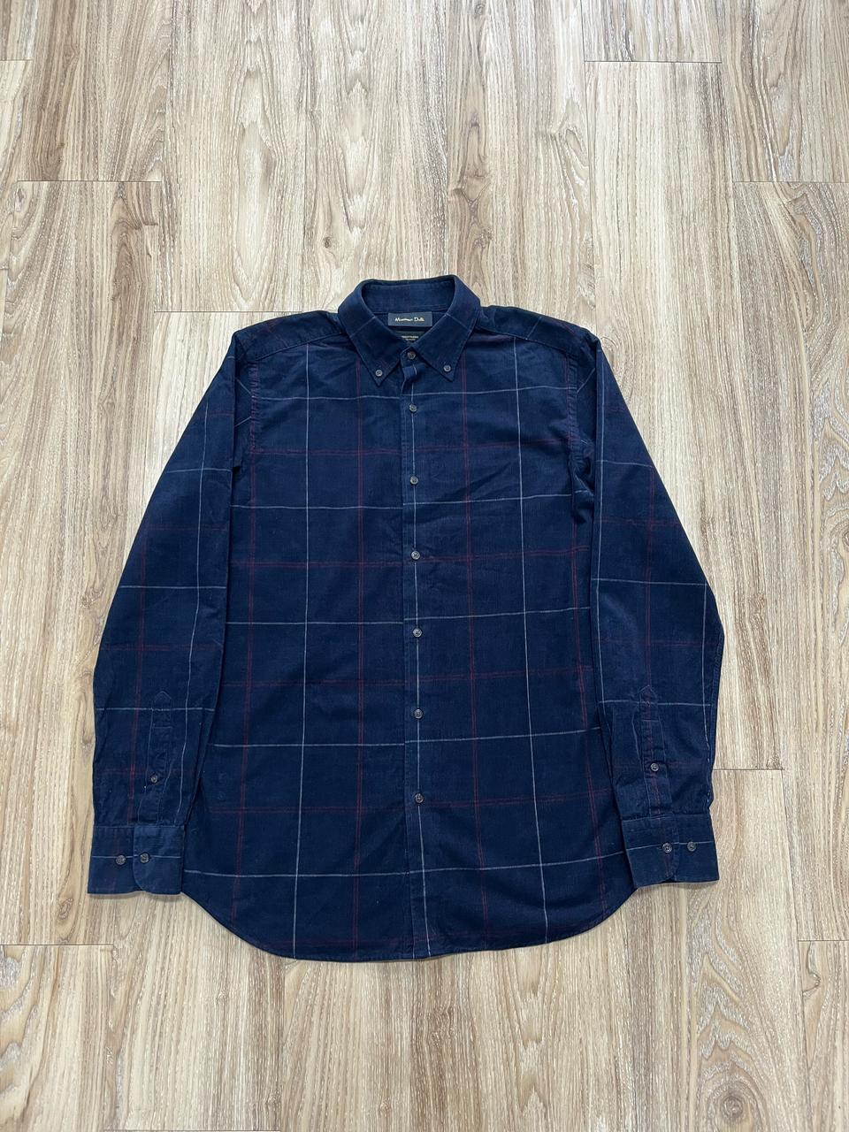 마시모두띠 코듀로이 체크셔츠 100