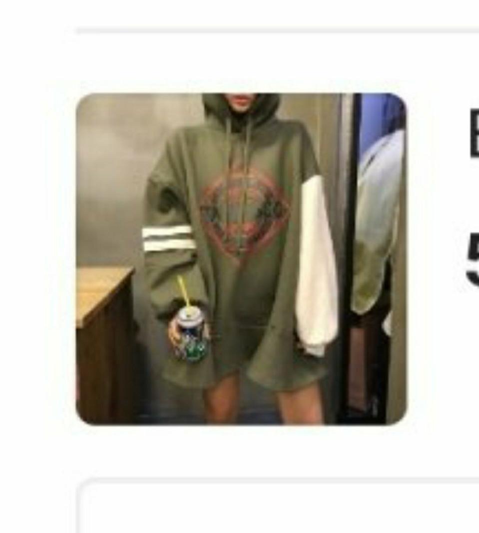 울소재 기모 후드 루즈핏 박시 원피스