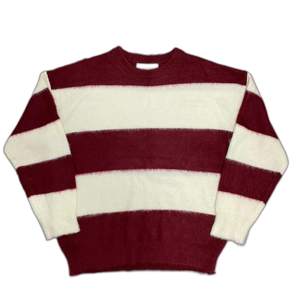 오버핏 단가라 라운드 모헤어 앙고라 니트