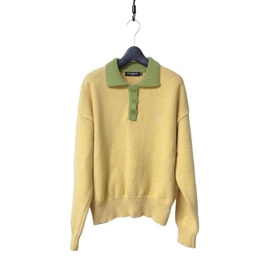 시티브리즈 배색 카라 울 니트