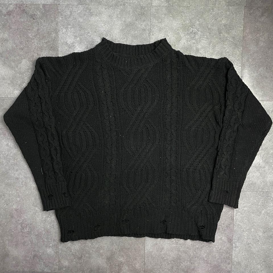 오버핏 케이블 꽈배기 니트