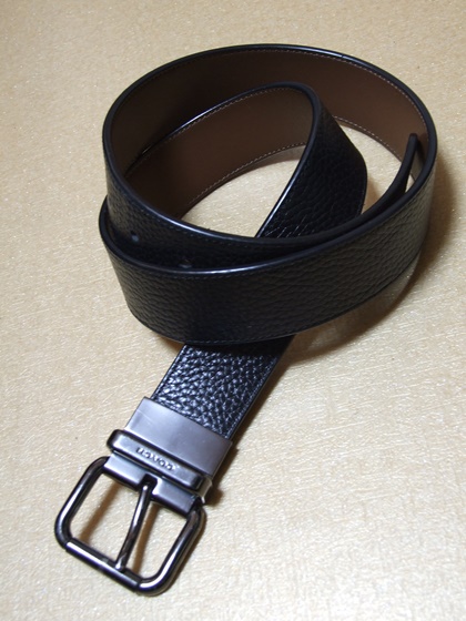 코치 양면 가죽 벨트 허리34까지