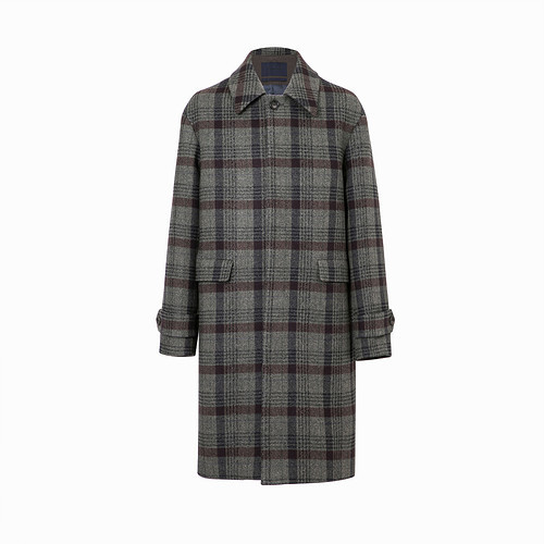 티아이포맨 캐시미어 빅체크 발마칸코트 50(105)