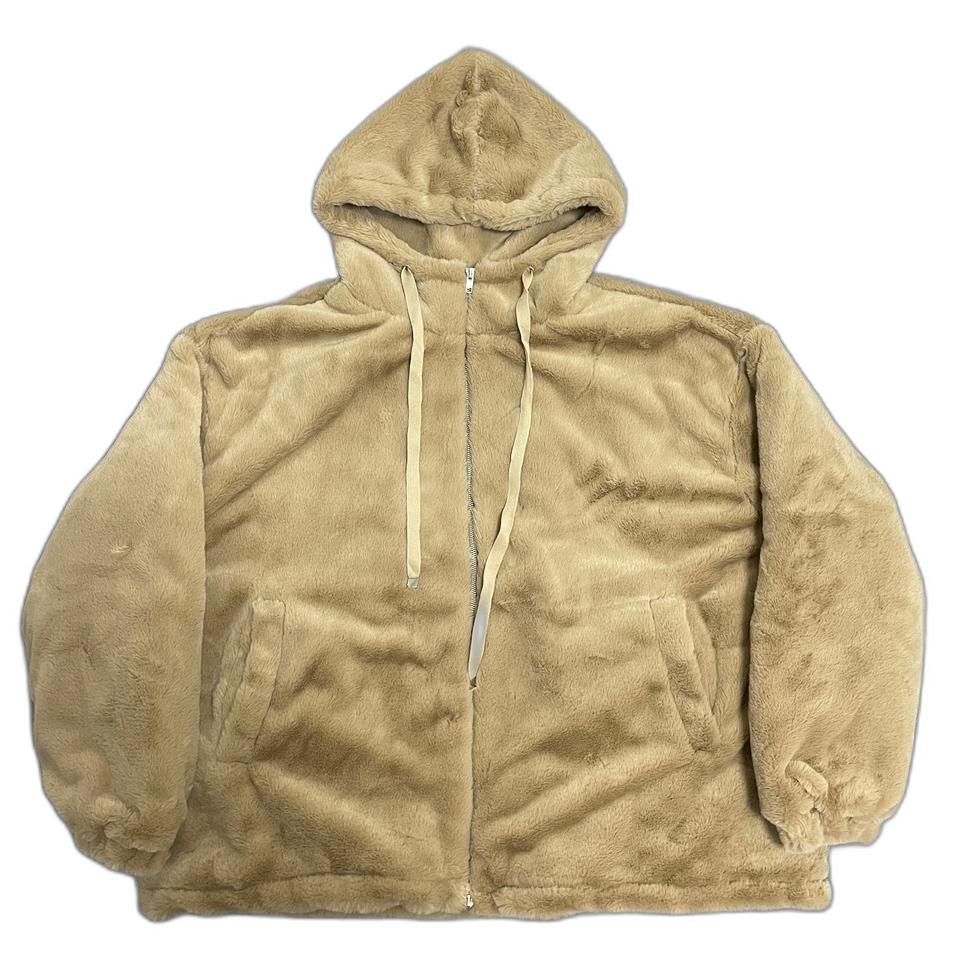 빅사이즈 밍크 후리스 퍼자켓 밍크 후드집업