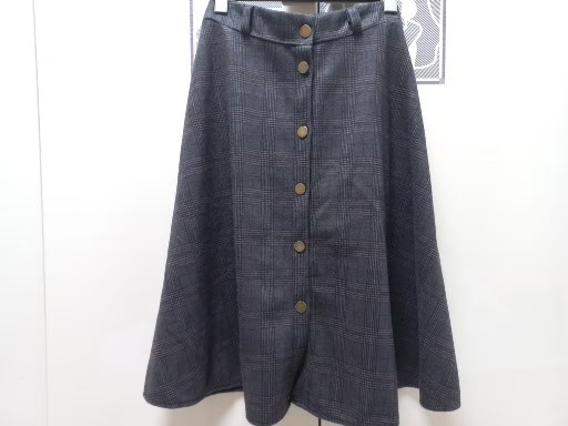 세련된 타탄체크 버튼오픈 스커트(F)