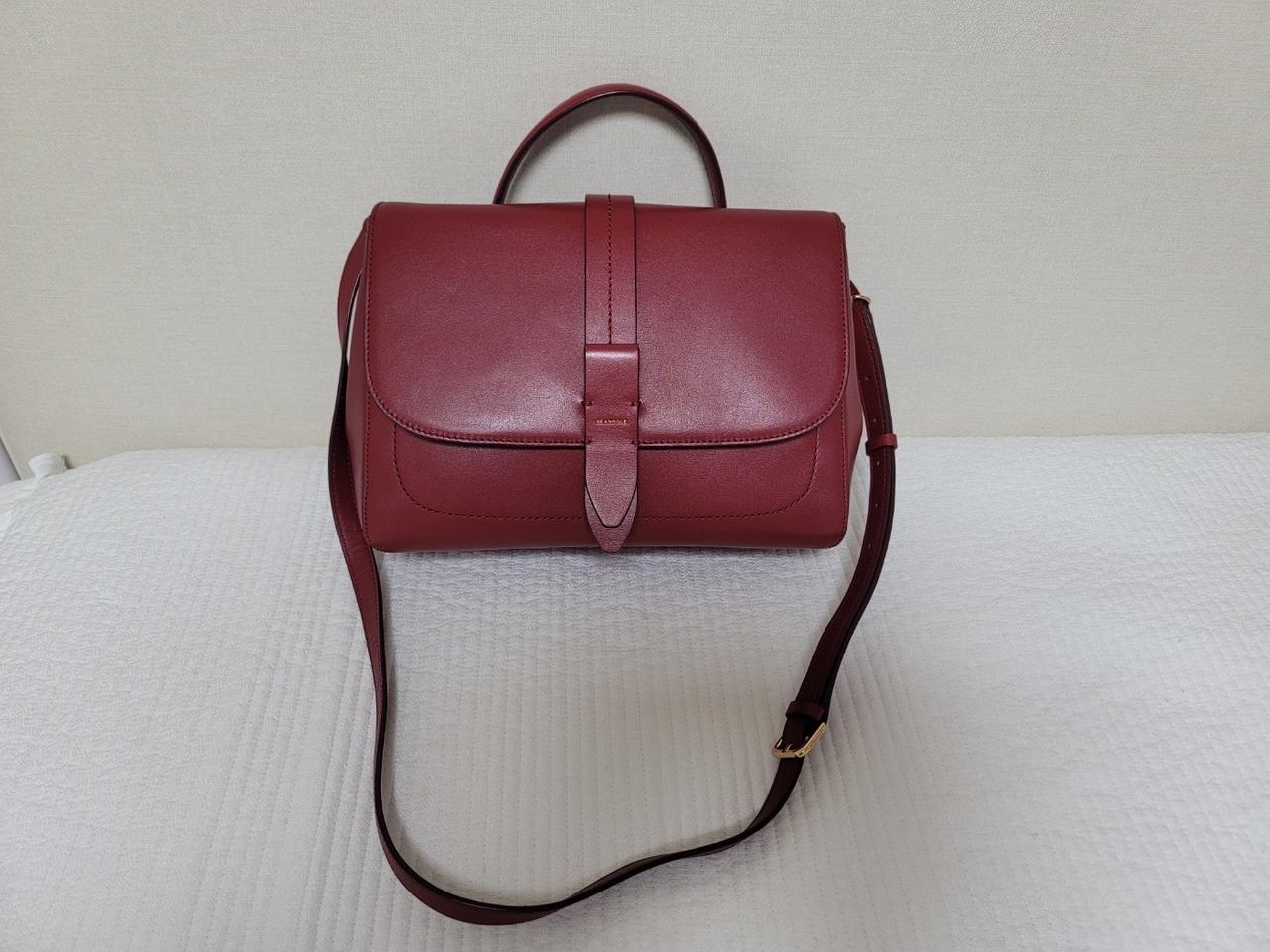 빈폴 레드색상 토트백 겸 크로스백