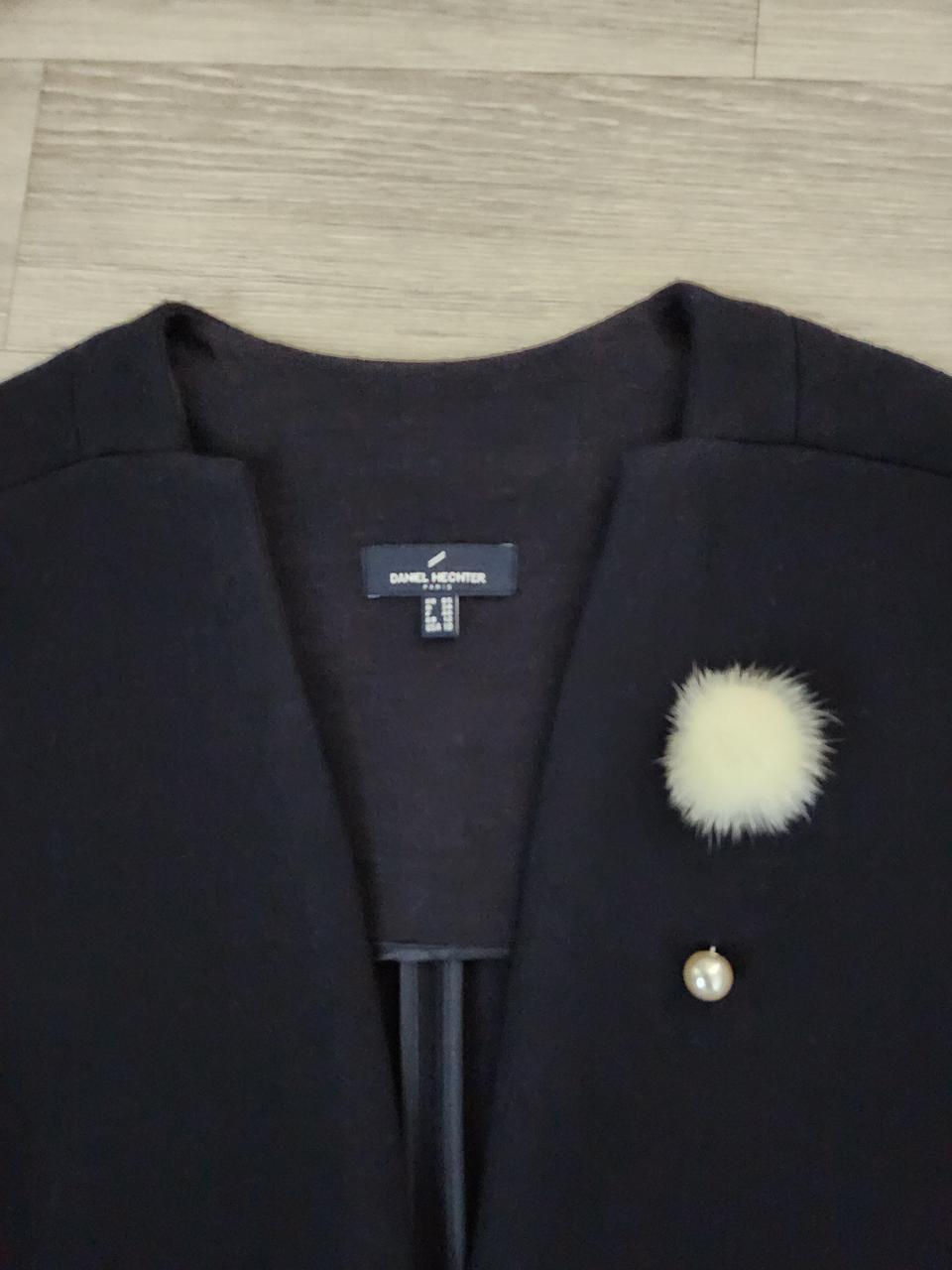 (FREE) 울55 코트 베스트 + 브로치 기장98