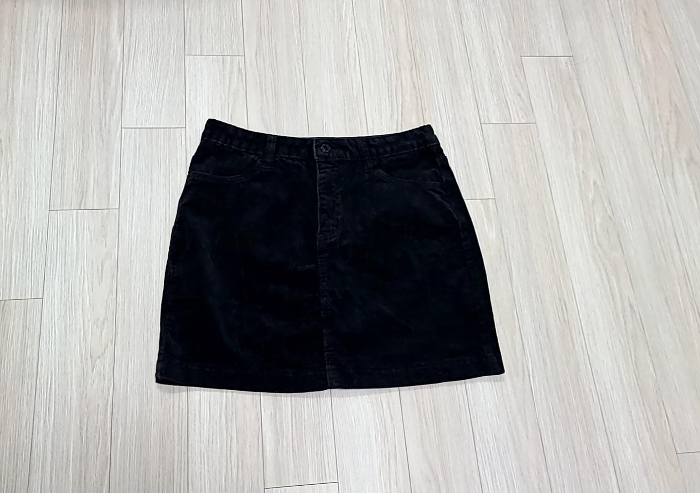 코듀로이 스커트 28, 미사용, 검정