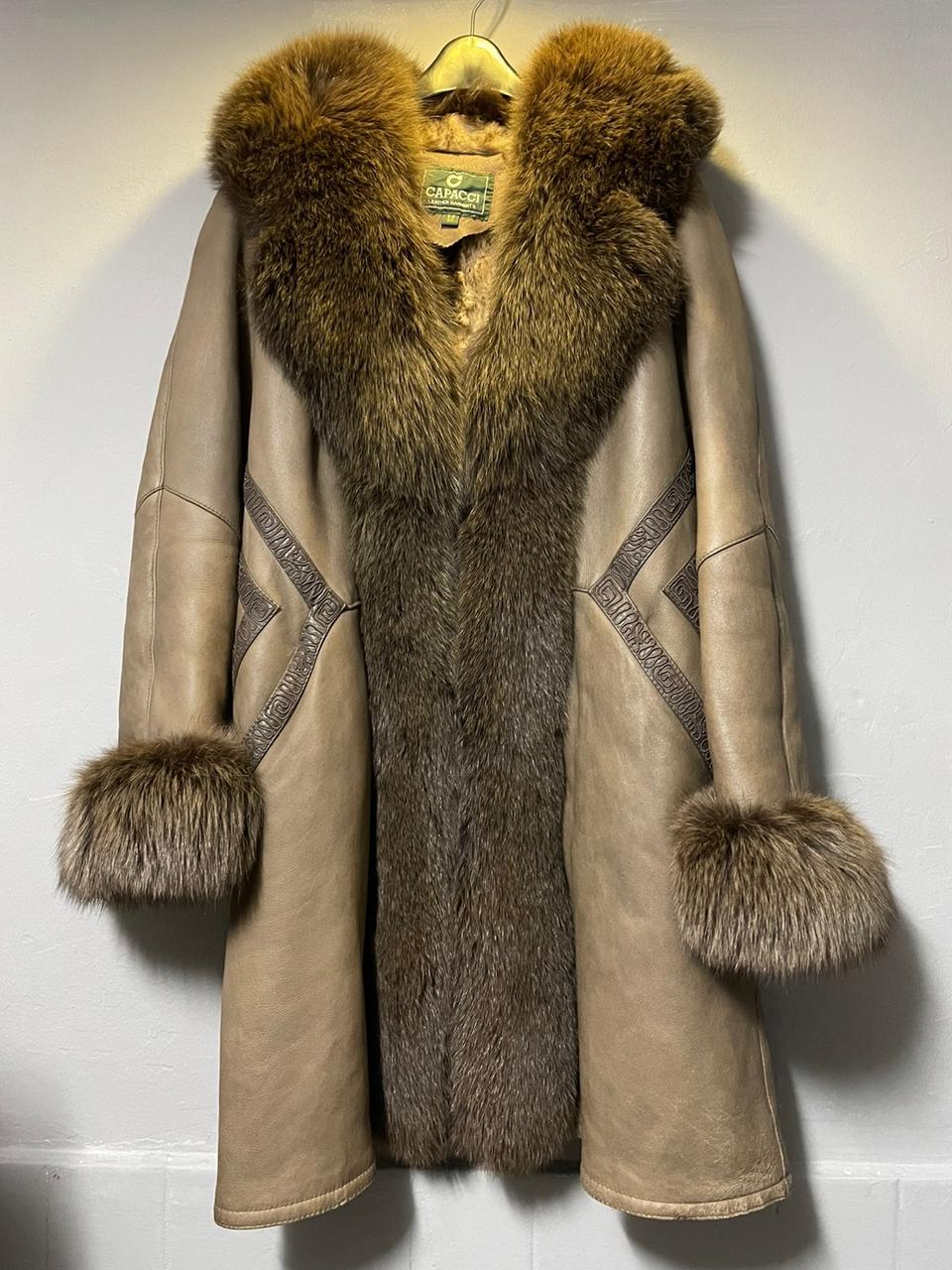 천연 무스탕 토스카나 코트 양털 폭스 코트