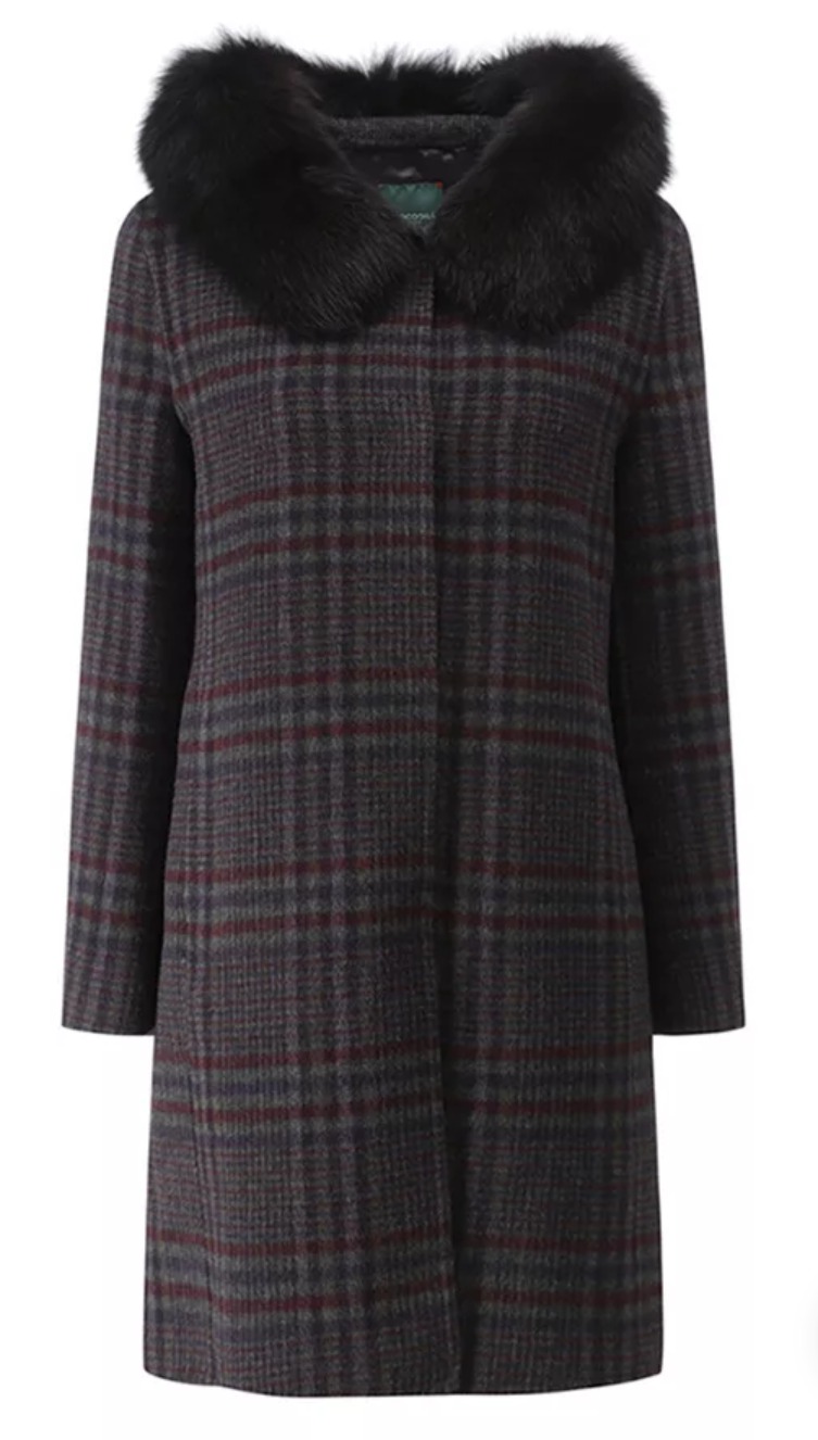 택그대로 새제품) 크로커다일 모직 여우 모피 코트 정가570000원