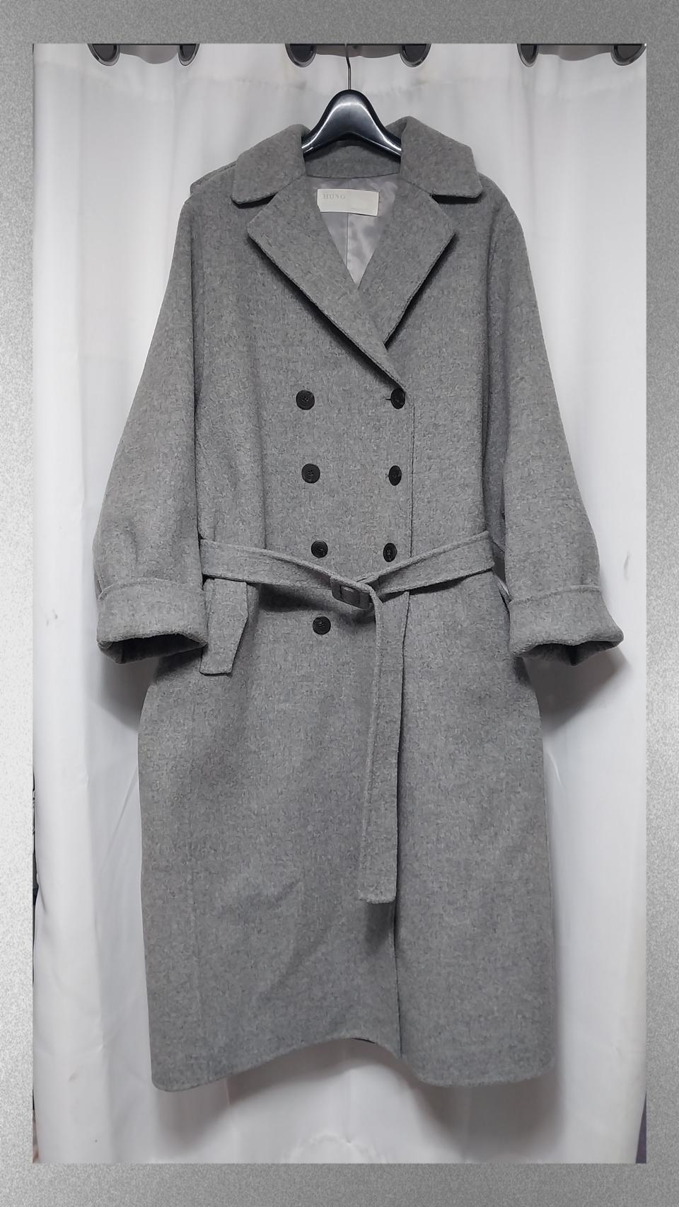 두꺼운핸드메이드 울 롱코트 (울90%)