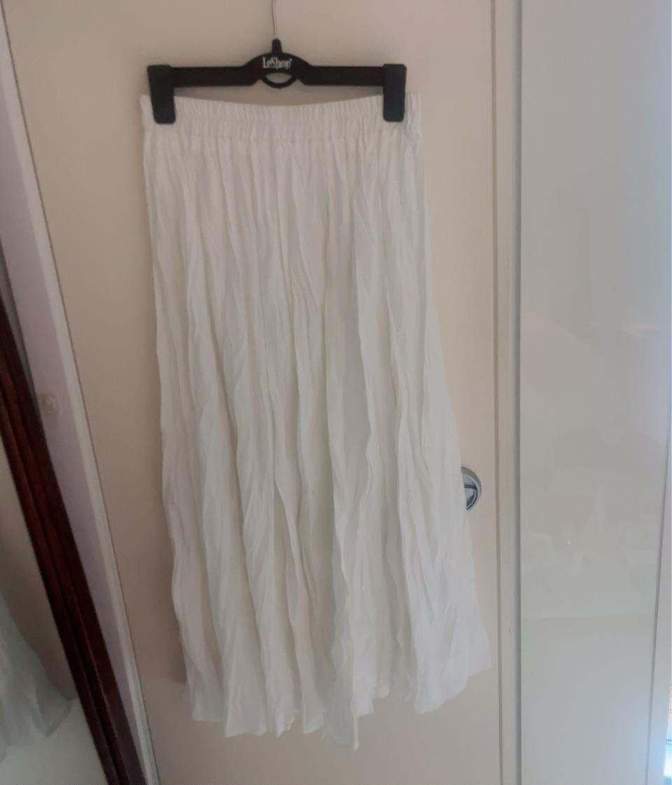 보세 흰색 롱치마 스커트