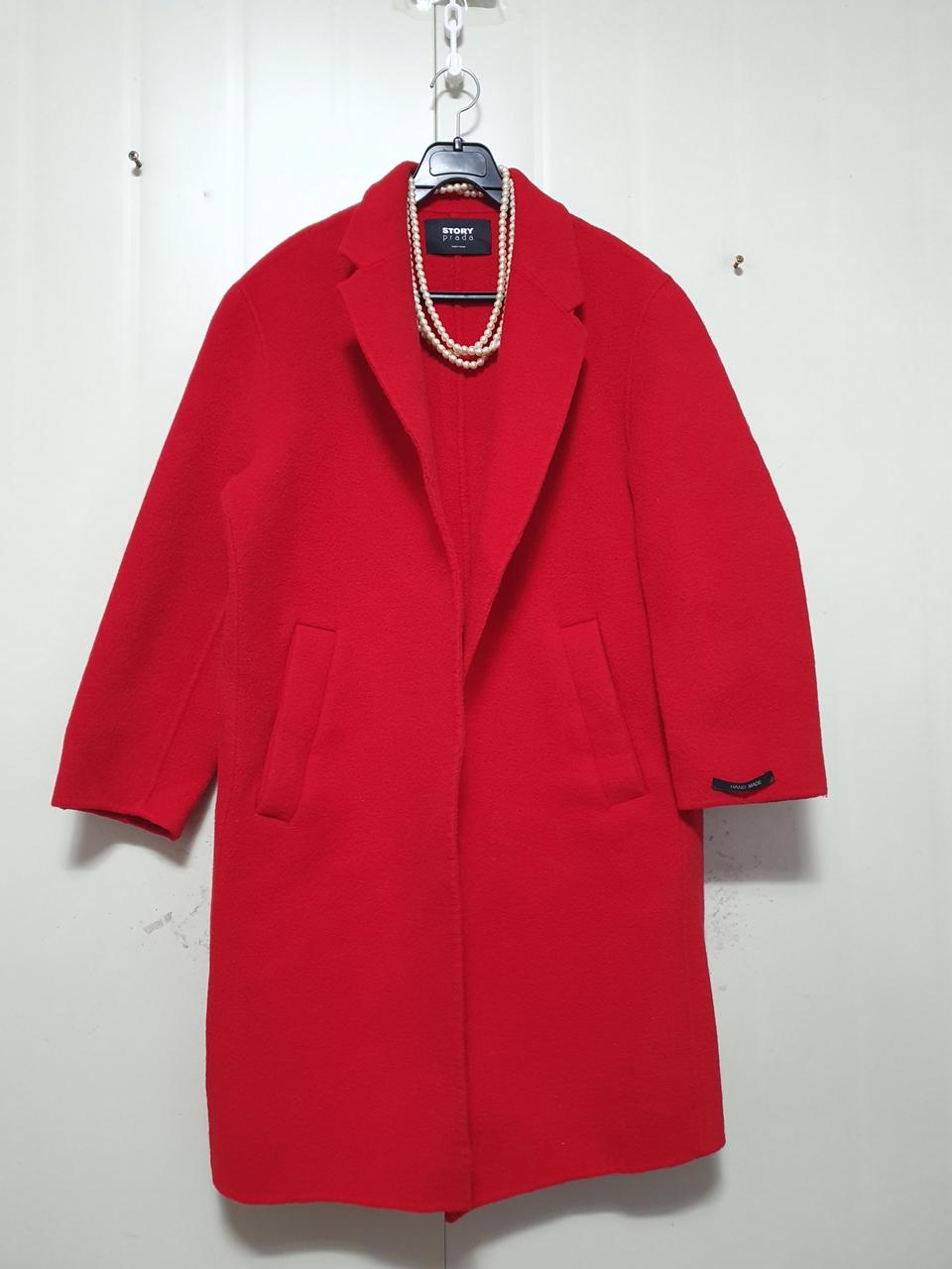 미사용)울 핸드메이드 코트.롱 코트.오픈스타일