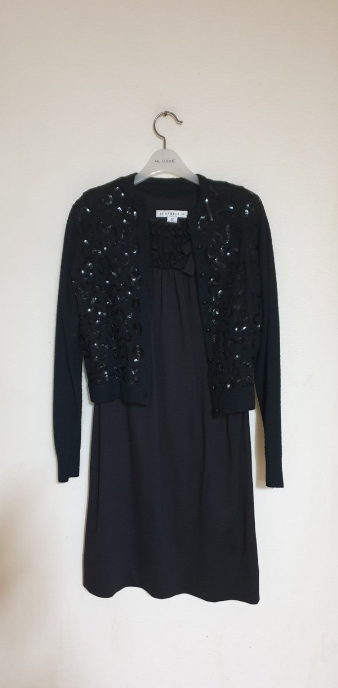 해외 구입 도톰한 셔링 블랙 민소매 원피스 드레스 데일리 연말 파티 룩