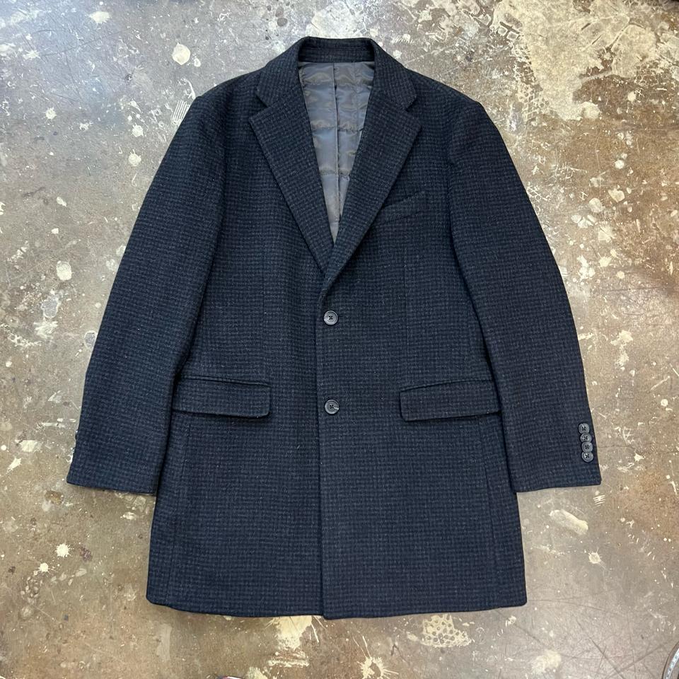 100) 워모 체크 캐시미어 모직 코트 남성 코트 일꼬르소 지이크