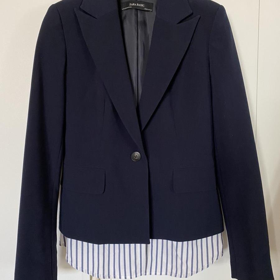 자라 네이비 셔츠 자켓