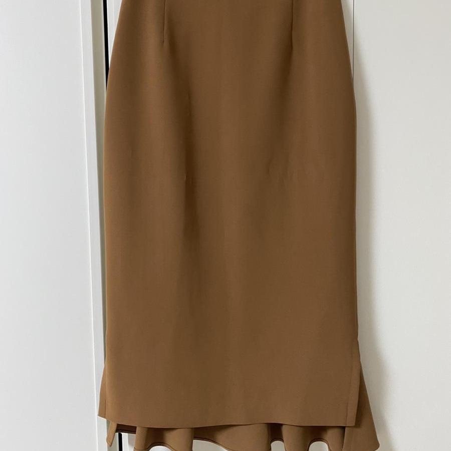 스테이블 브라운 펜슬 머메이드 스커트