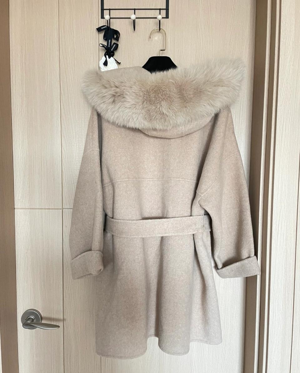 핸드메이드 폭스후드털코트(새상품)