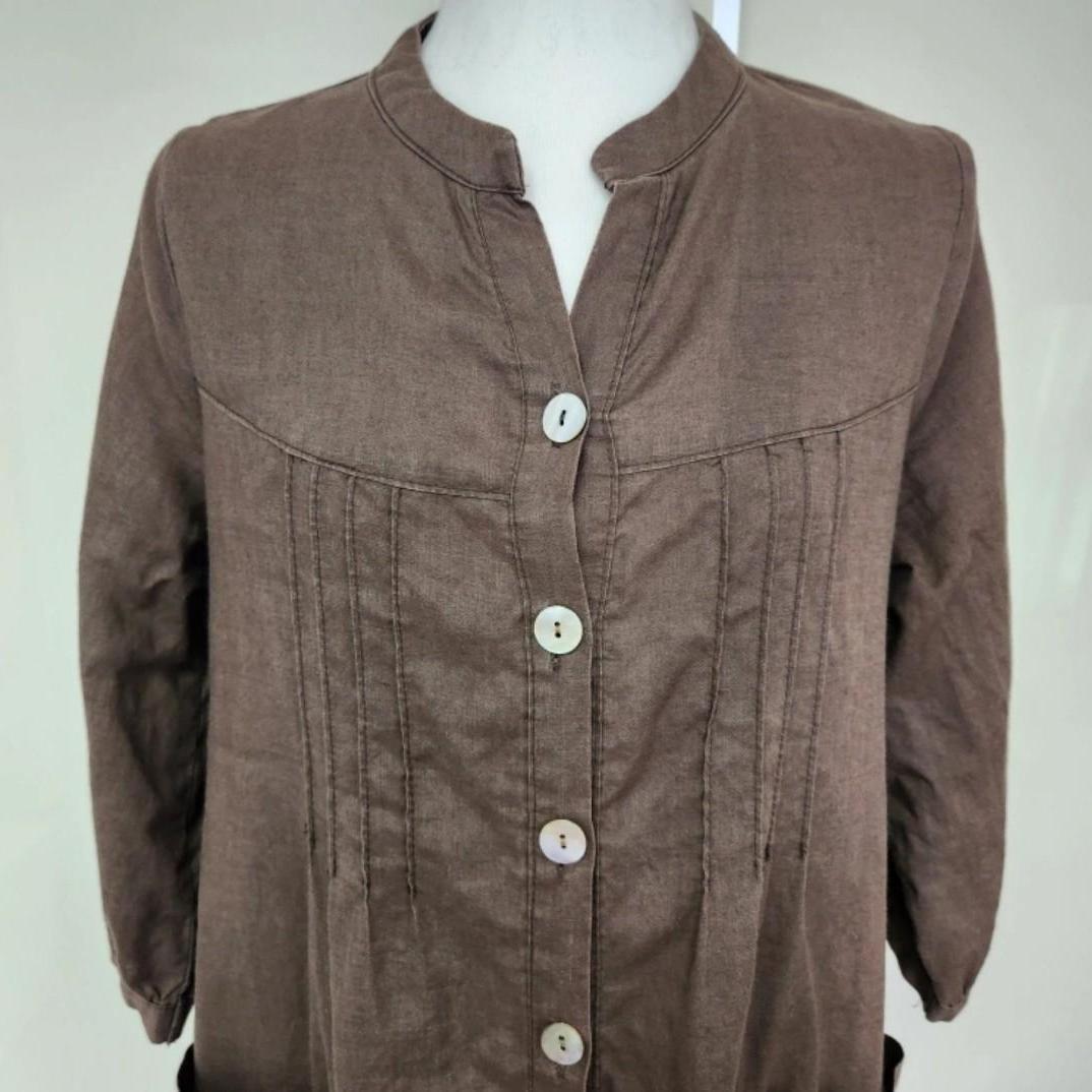 린넨 면 롱 블라우스.자켓.셔츠브라운