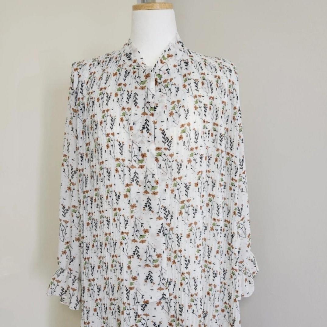 잔꽃 쉬폰 박시 원피스