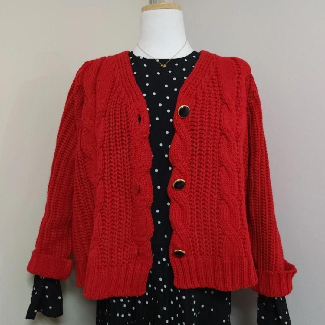 숏레드 왕단추 가디건