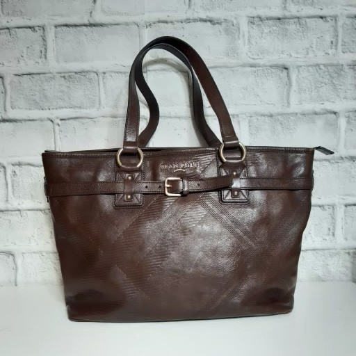 빈폴 천연소가죽 벨트장식 데일리 쇼퍼백