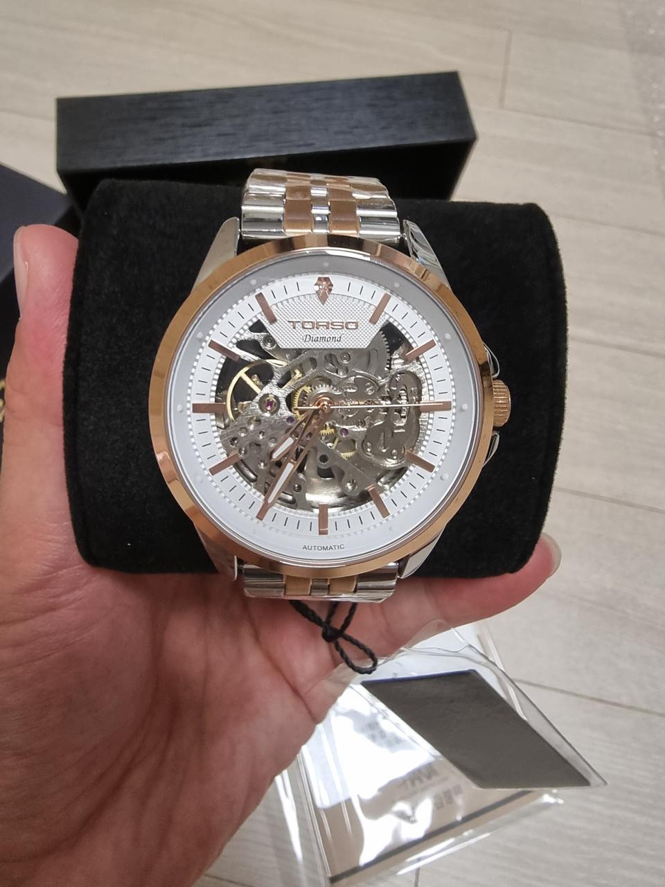새제품토르소 다이아몬드워치 그리페스 스켈레톤 메탈시계 T602M 실버