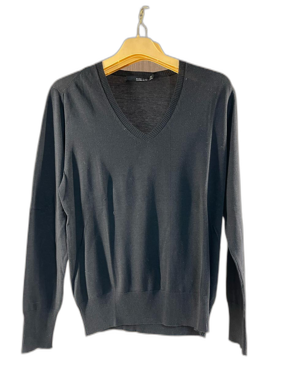 자라 딥브이넥 캐시미어 니트