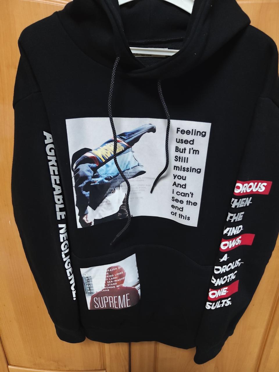 CLICK  프린팅  후드티 M