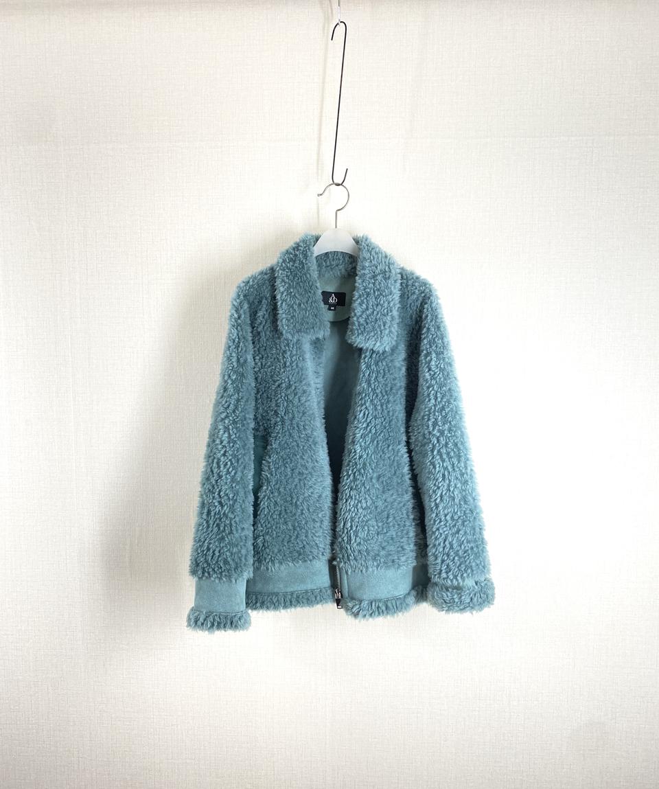 A&D에이앤디양모코트 에이앤디아뜰리에컬링쉬어드민트색양모무스탕