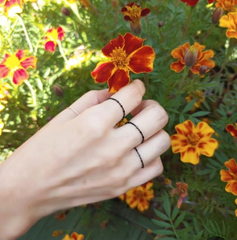 도로시 14k골드 블랙도금 꼬임반지(5손가락)새제품