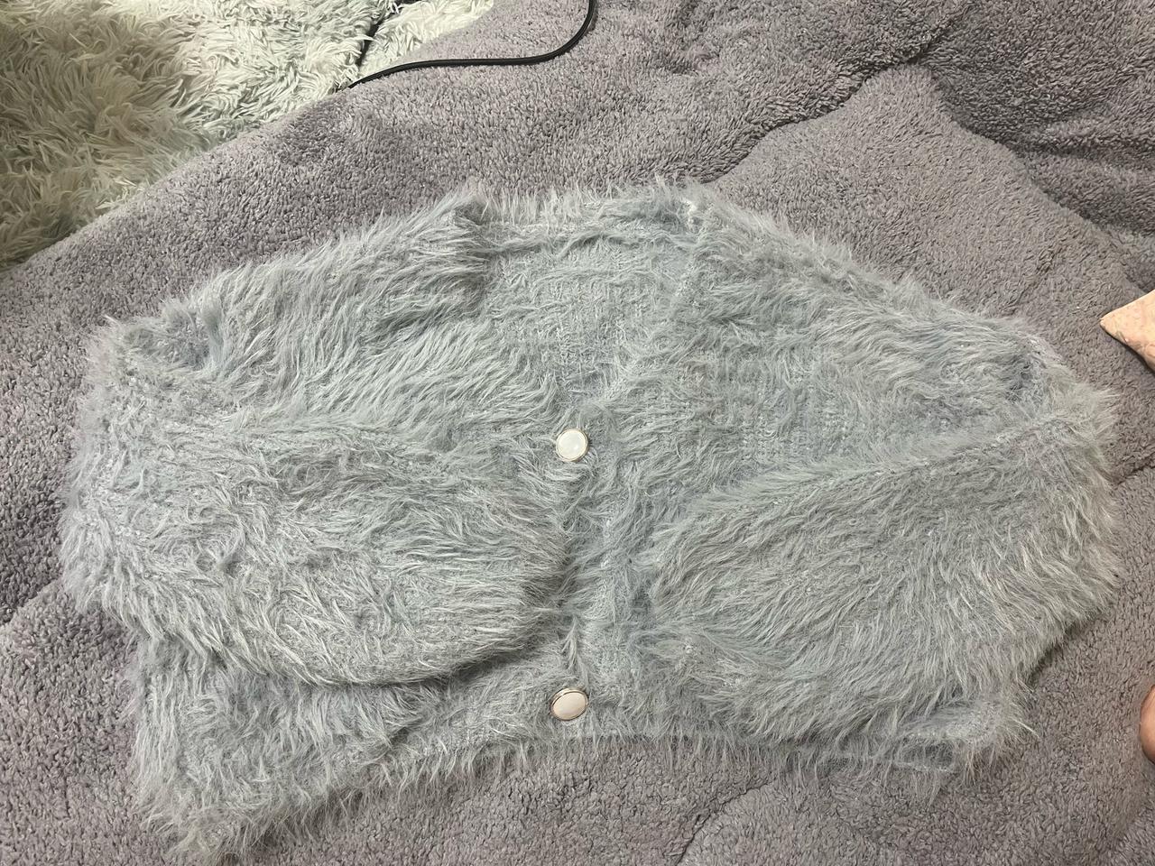 브이넥 크롭 앙고라니트 가디건