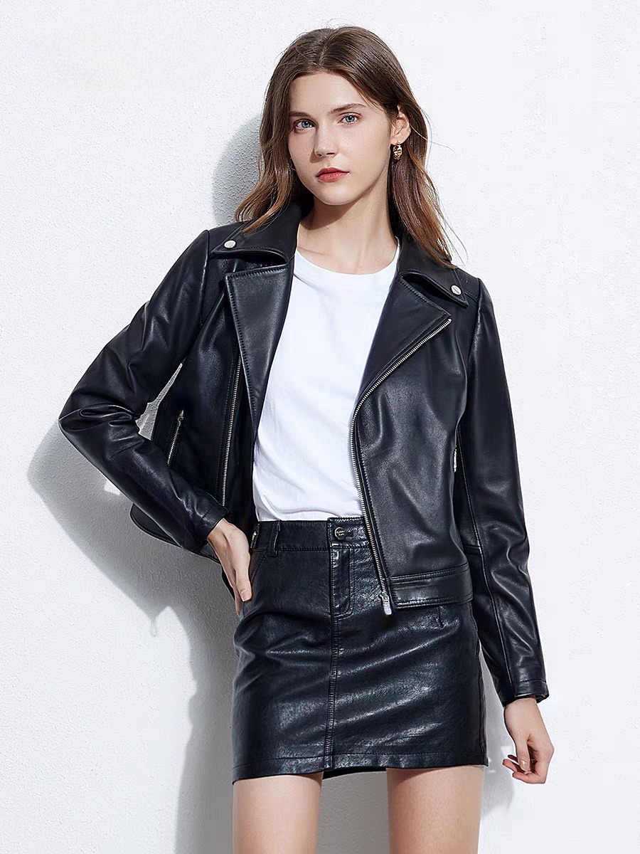 [ 익일출고/Sale ] 가죽 '스타일리쉬 블랙 집업벨트' 숏 자켓/재킷