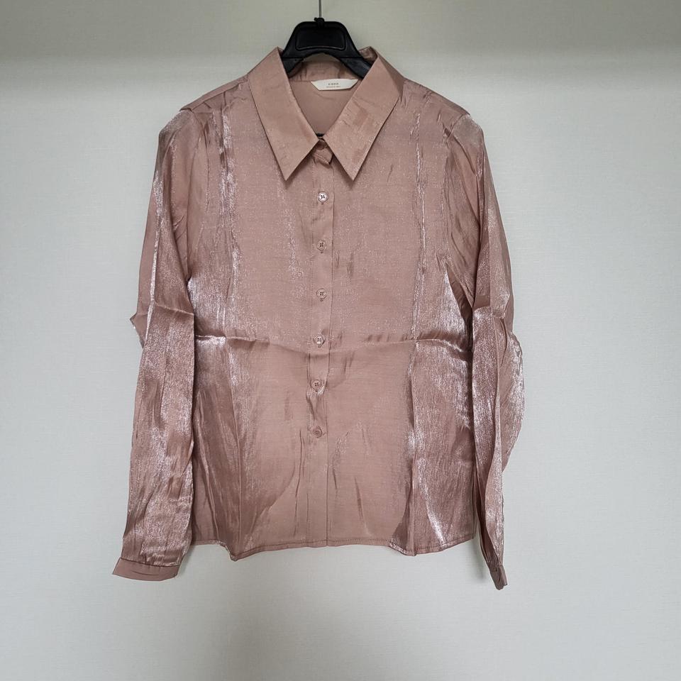 핑크 실키 긴팔 셔츠