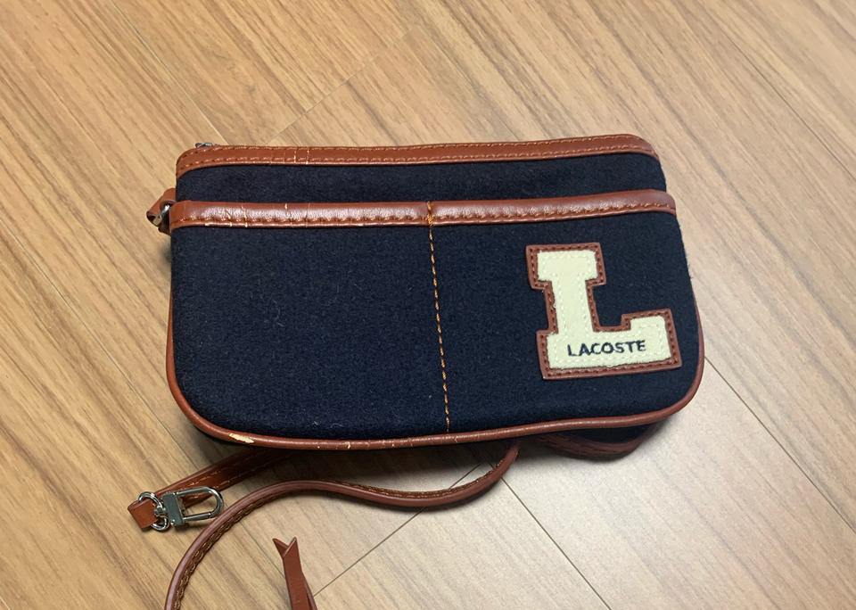 미사용 제품/라코스테 네이비 미니 파우치 펠트소재
