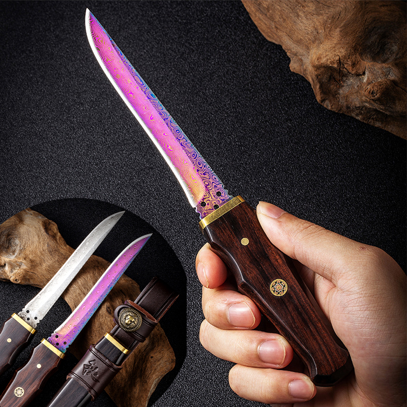 다마스커스 캠핑칼 VG10 복고감성 간지 야색정검 아웃도어 수제 은장도