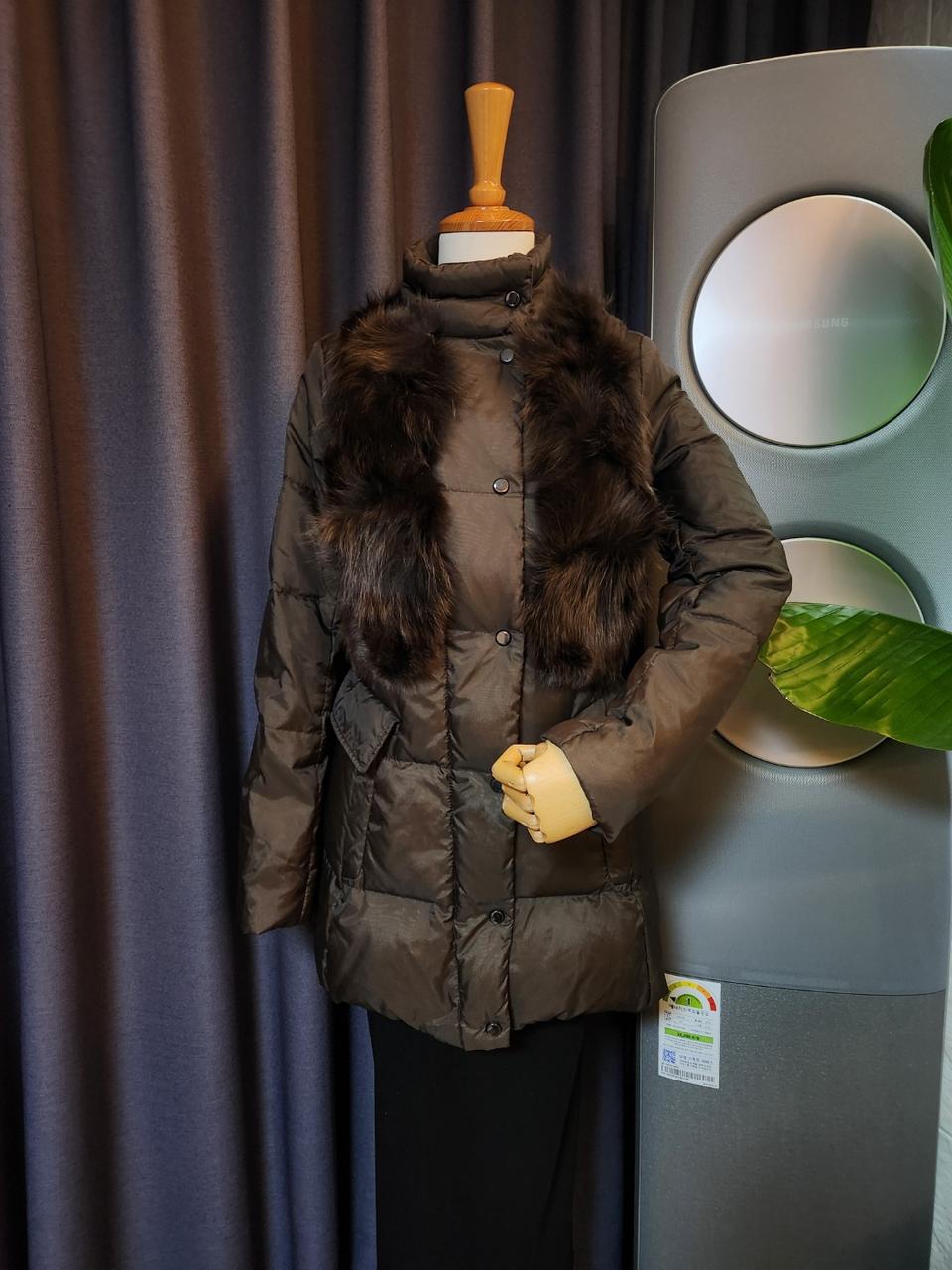 55✔플라스틱아일랜드 여우털조끼+오리털패딩 여성점퍼