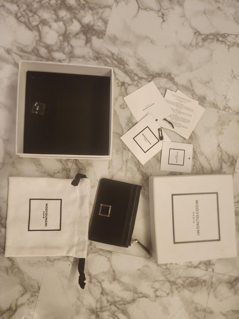 정품 우영미 블랙스퀘어 카드지갑