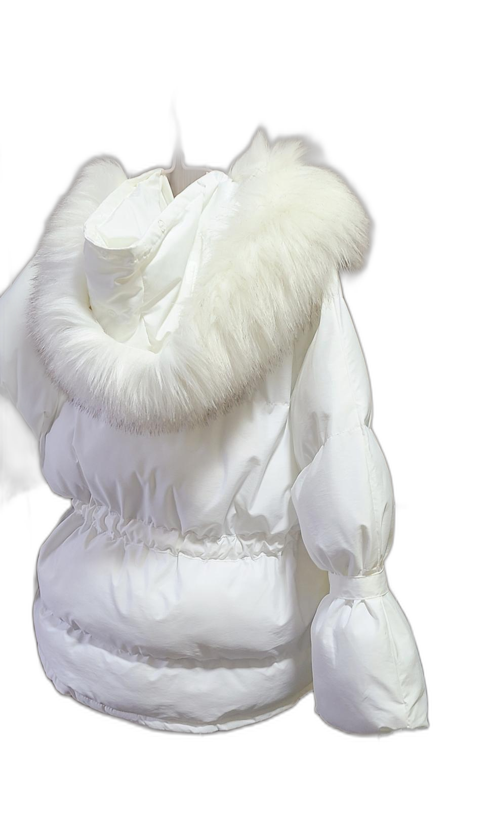 ❤ 왕따숩 스노우 화이트 페이크 폭스 퍼후드 언발 패딩 ❤