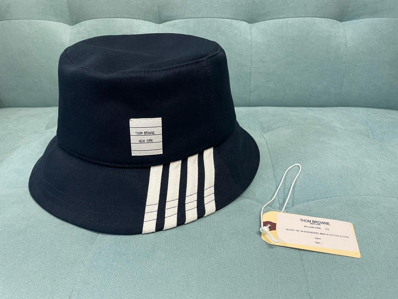 톰브라운 버킷햇 네이비 L