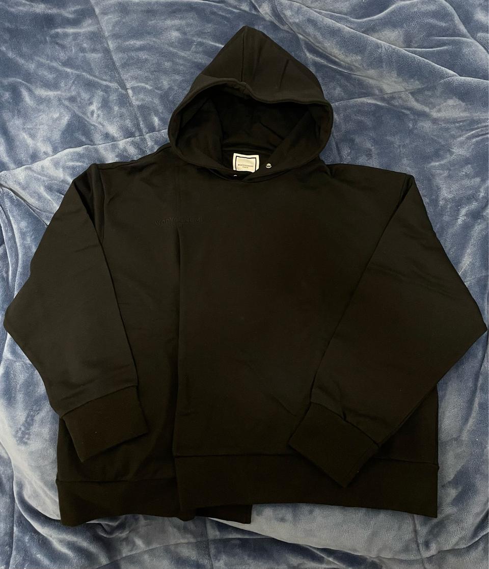 우영미 비대칭 절개 후드 46 새상품