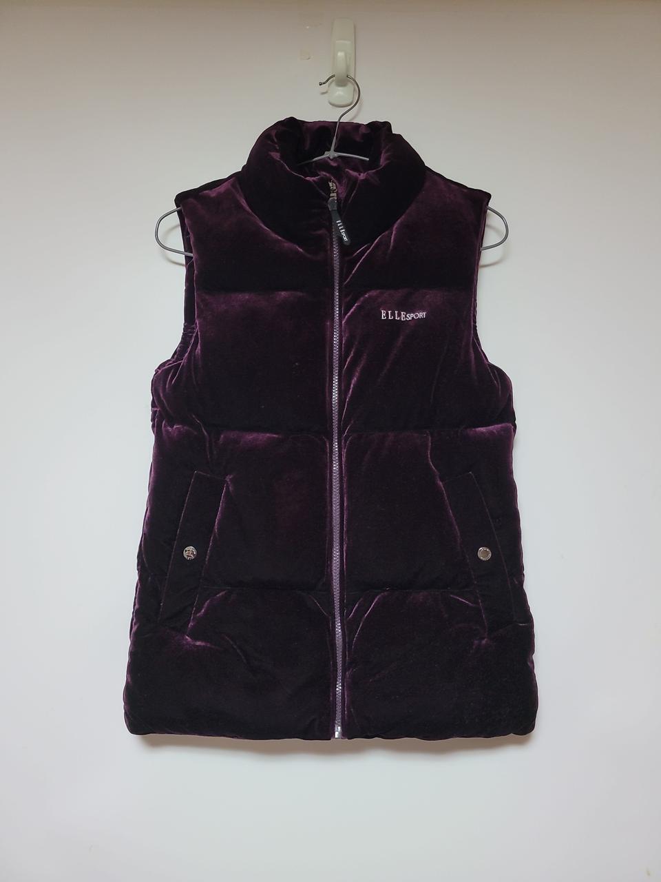 미사용 엘르스포츠 벨벳 패딩조끼