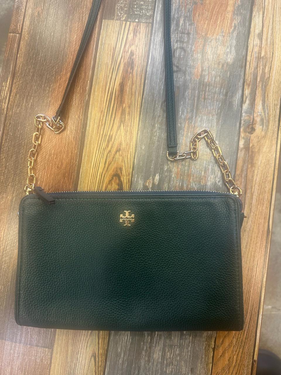 토리버치 지갑형 크로스백 진녹색
