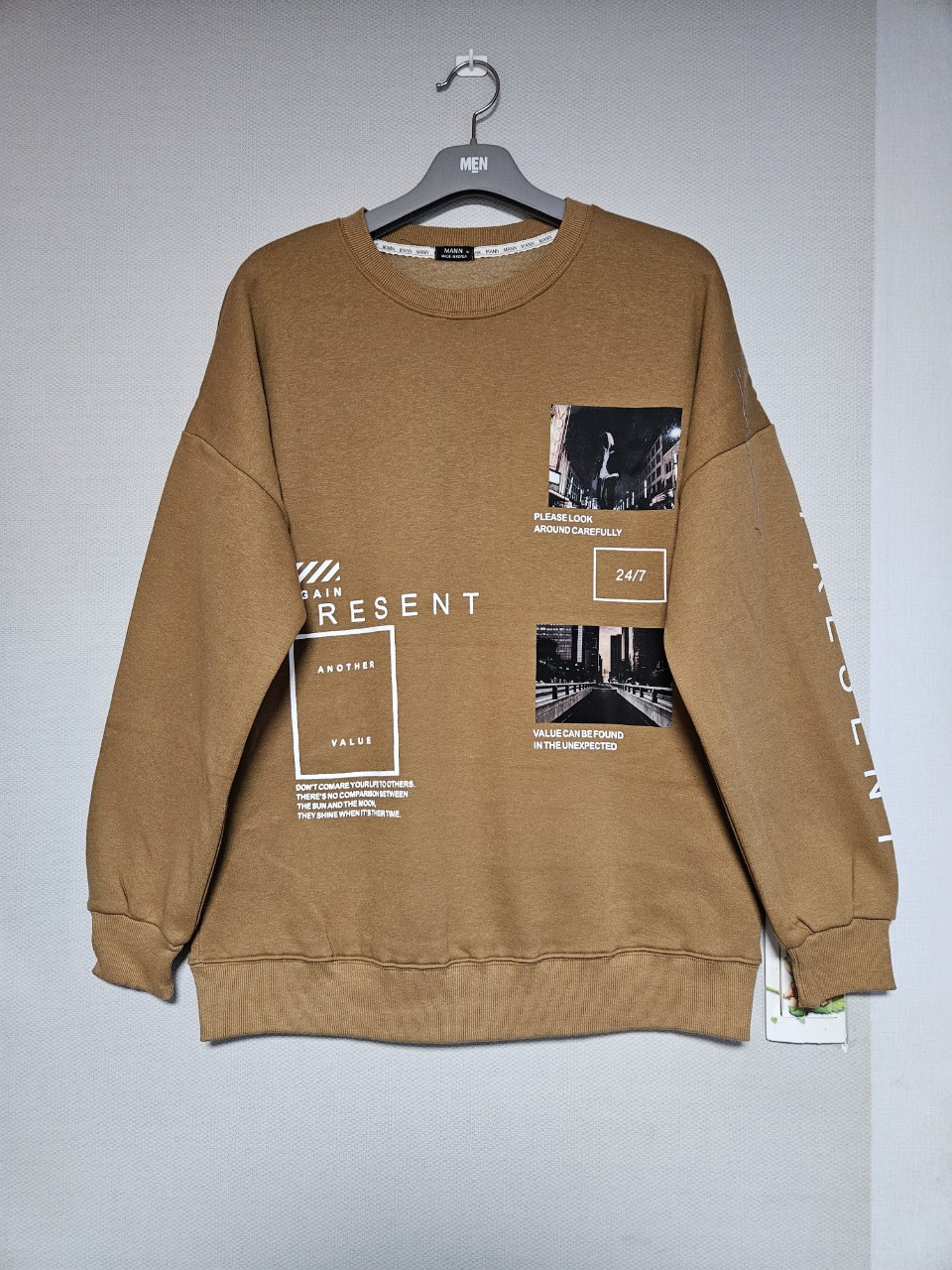 새상품  남녀공용 기모맨투맨  빅사이즈가능