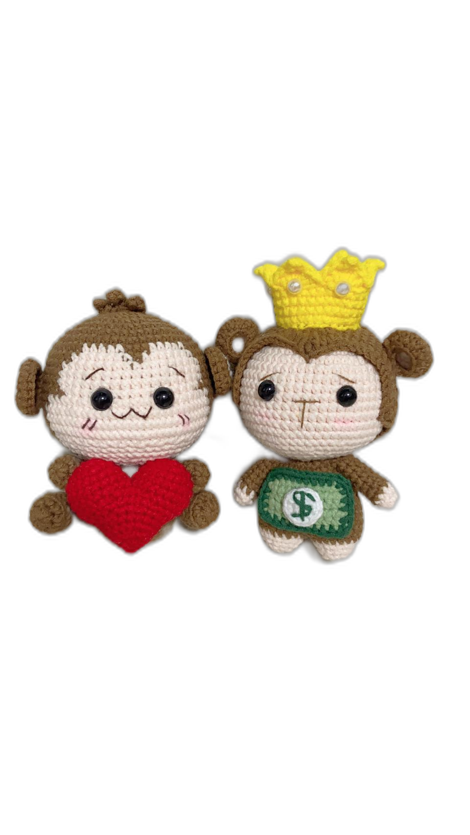 원숭이인형커플 손뜨개인형 원숭이인형 가방고리