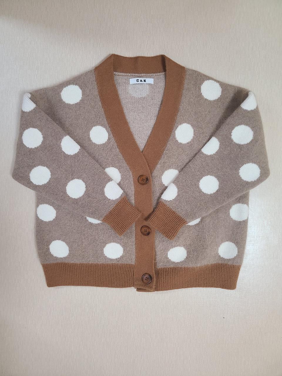 앙고라 땡땡이 가디건 도트가디건